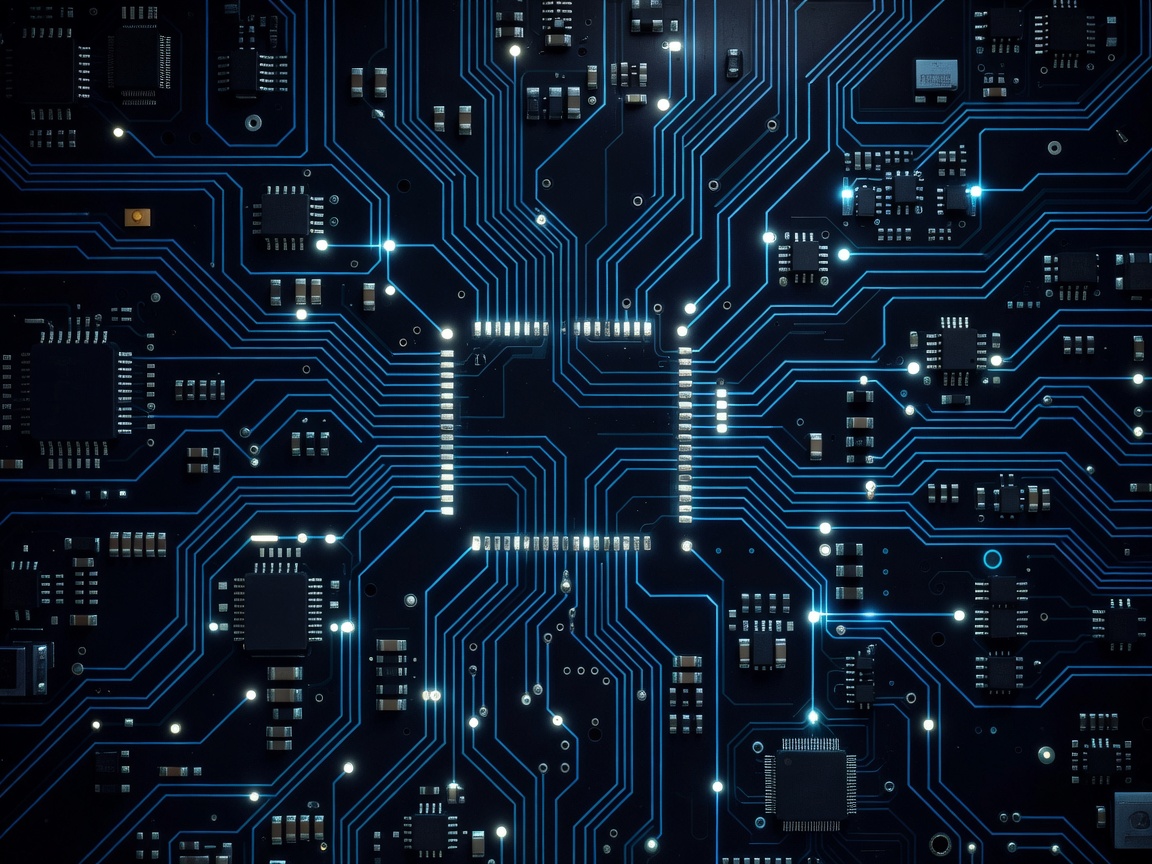 Connected circuit paths illustrating a controlled AI automation workflow